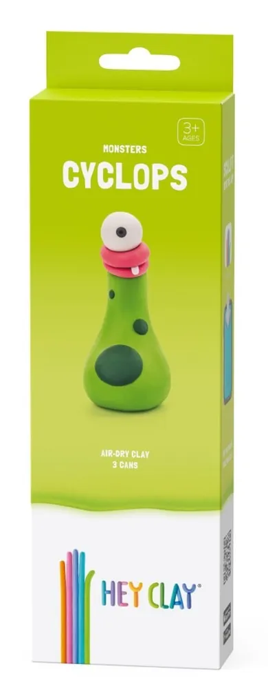 Hey Clay, Aliens, Cyclops, set creativ, 3 cutii de plastilina