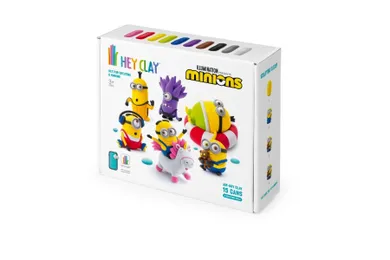 Hey Clay, Minions, set creativ, 15 cutii de plastilina