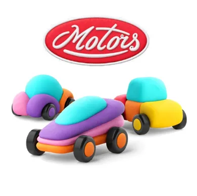 Hey Clay, Motors, Happy Cars, set creativ, 6 cutii de plastilina