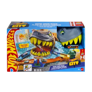 Hot Wheels City, Shark Chomp Beach, set de joaca cu masina