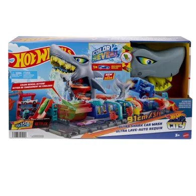 Hot Wheels City, Ultra Shark Car Wash, set de joaca