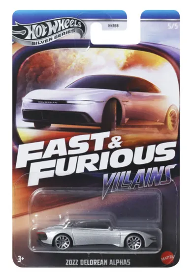 Hot Wheels, Fast & Furious, 2022 Delorean Alpha5, masina, scara 1:64, JBY38