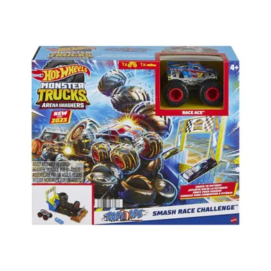 Hot Wheels, Monster Trucks Arena Smashers, Race Ace - Smash Race Challenge, set de joaca