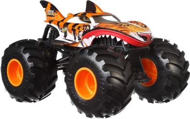 Hot Wheels, Monster Trucks Tiger Shark, masina cu telecomanda, scara 1:24