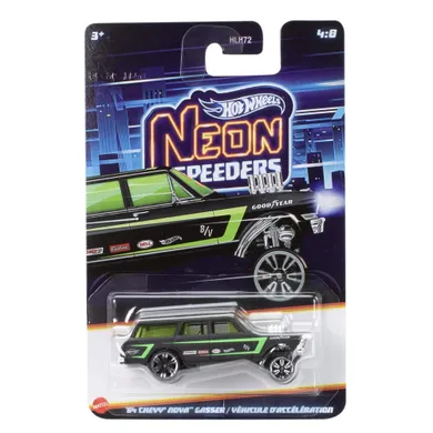Hot Wheels, Neon Speeders, '64 Chevy Nova Gasser, masina, scara 1:64, JKX96