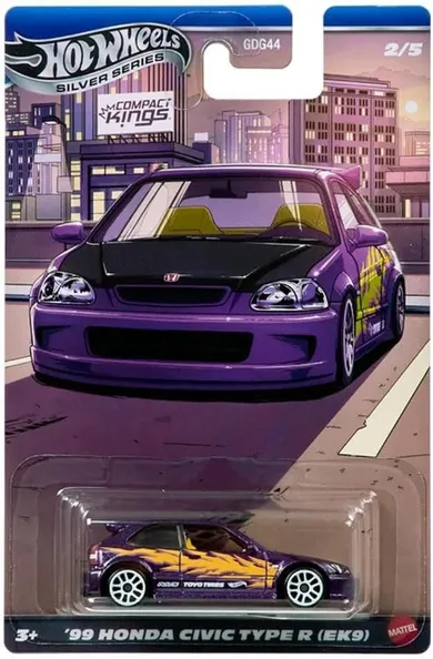 Hot Wheels, Silver Series, Compact Kings, '99 Honda Civic Type R (EK9), masina, JKX57