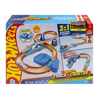 Hot Wheels, Track Creator, Boosted Jump Speedway Kit, set de joaca cu 1 masina