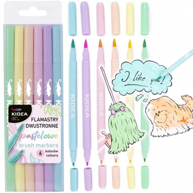 Kidea, carioci cu doua fete, pastelati, 6 culori