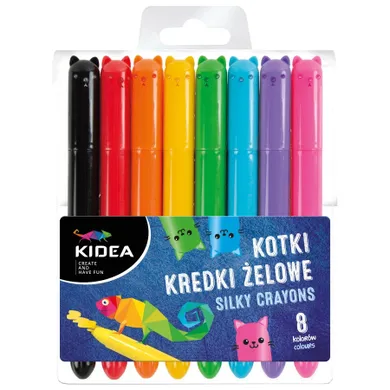 Kidea, creioane gel, pisici, 8 culori
