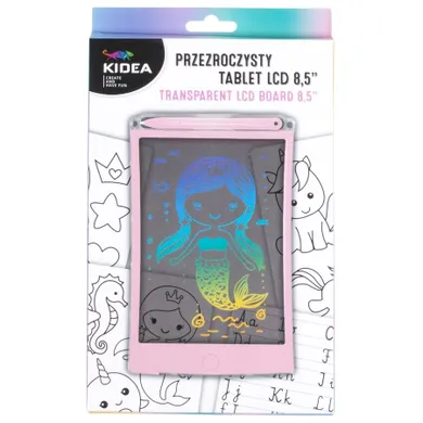 Kidea, tableta de desen transparenta, LCD 8,5", roz