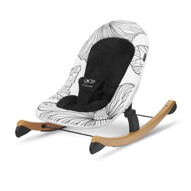 Kinderkraft, Finio, sezlong cu functie de balansoar, negru/alb