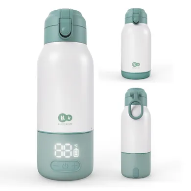 Kinderkraft, Gaja, incalzitor mobil de lapte si termos 2in1, verde, 500 ml