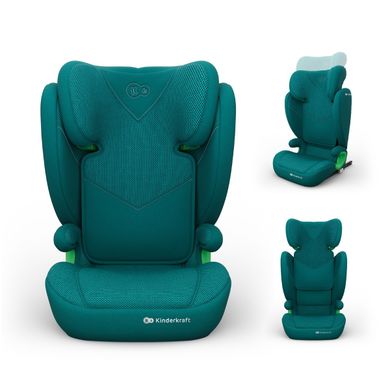 Kinderkraft, Junior Fix 2 Plus, i-Size, scaun auto, green, 100-150 cm
