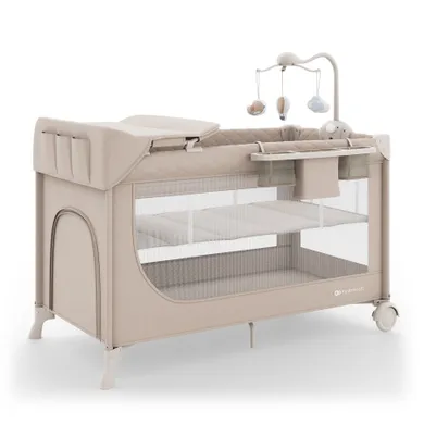 Kinderkraft, Leody Up, patut de volaj cu accesorii, beige