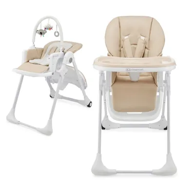Kinderkraft, Tummie, scaun de masa pliabil 2 in 1, Beige