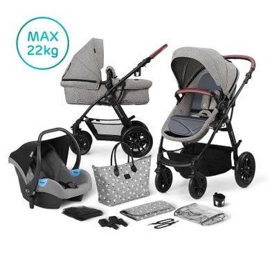 Kinderkraft, Xmoov, carucior multifunctional Travel System 3in1, gri