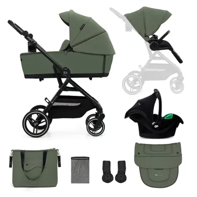 Kinderkraft, Yoxi, Mink Pro, carucior multifunctional 3 in 1, Mystic Green