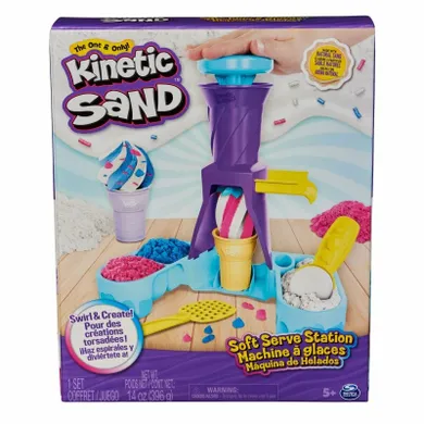 Kinetic Sand, Soft Serve Station, nisip kinetic, 396g, set de joaca