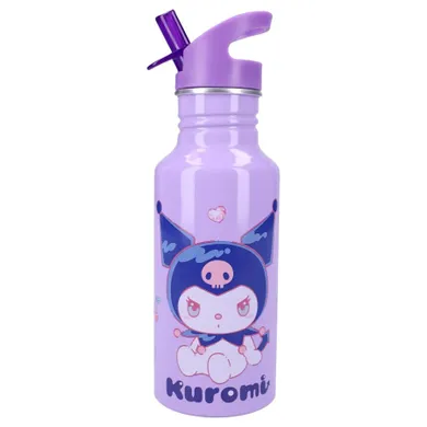 Kuromi, Keep It Cool, sticla da apa cu pai, violet, 500 ml