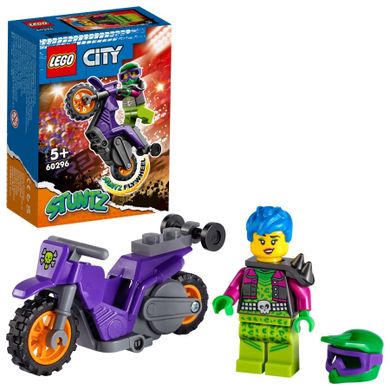 LEGO City, Motocicleta de cascadorie pentru wheelie, 60296