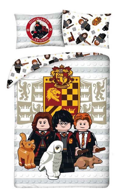 Lego Harry Potter, set lenjerie de pat single, 140-200 cm