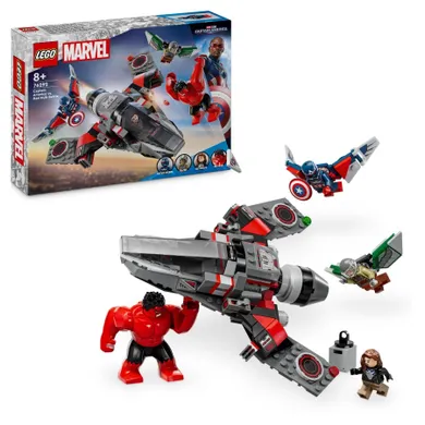 LEGO Marvel, Batalia dintre Capitanul America si Hulk rosu, 76292