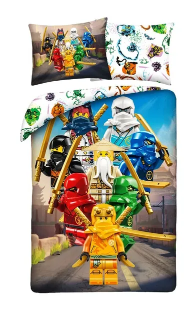 LEGO, set lenjerie de pat single din bumbac, 140-200 cm