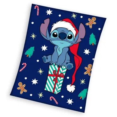 Lilo si Stitch, patura din flanel pentru Craciun, 130-160 cm