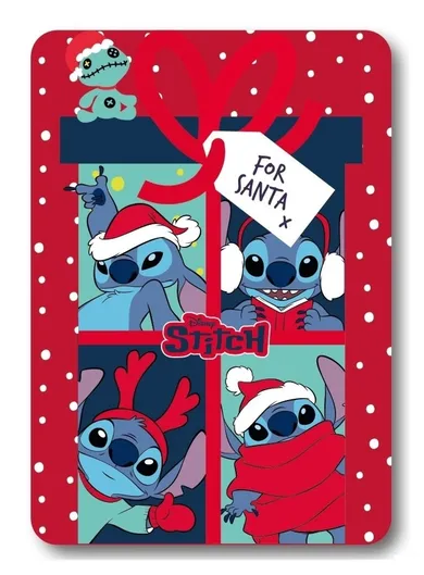 Lilo si Stitch, patura polar, roz, 100-140 cm