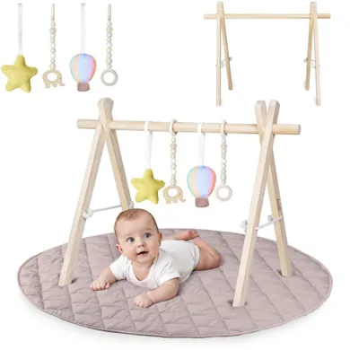 Lionelo, Anis, set: stand educativ din lemn si covoras