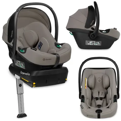 Lionelo, Astrid, i-Size, scaun auto cu baza, Beige Taupe