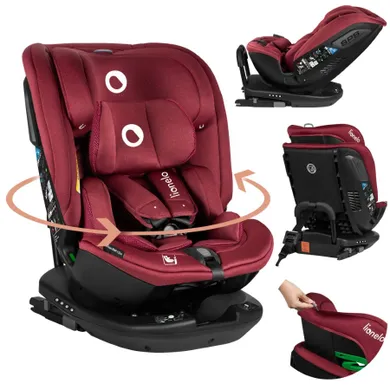 Lionelo, Bastiaan, scaun auto, i-Size, RWF, Red Burgundy, 40-150 cm