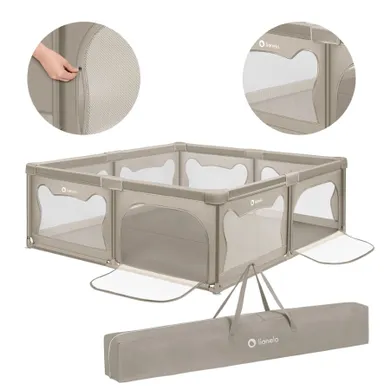 Lionelo, Willow XL, tarc de joaca pentru copii, Beige Sand