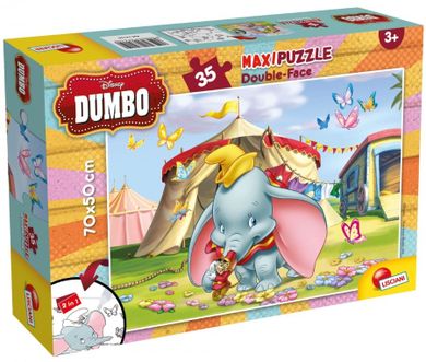 Lisciani, Dumbo, puzzle maxi cu doua fete, 35 piese
