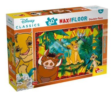 Lisciani, Lion King, puzzle maxifloor cu doua fete, 60 piese