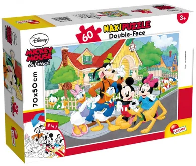 Lisciani, Mickey Mouse, puzzle maxi cu doua fete, 60 piese