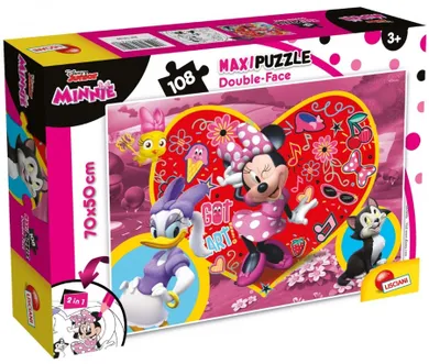 Lisciani, Minnie Mouse, puzzle maxi cu doua fete, 108 piese