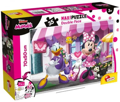 Lisciani, Minnie Mouse, puzzle maxi cu doua fete, 35 piese