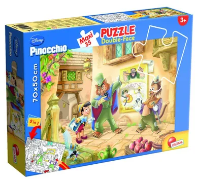Lisciani, Pinocchio, puzzle maxi cu doua fete, 35 piese