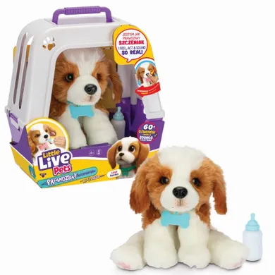 Little Live Pets, Catelusul meu adevarat, catel si cusca de transport, jucarie de plus interactiva