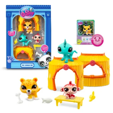 Littlest Pet Shop, Tiki Jungle, set de 3 figurine si accesorii