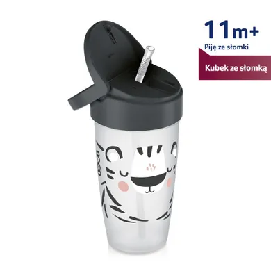 LOVI, Cana cu pai Active 350 ml Salt&Pepper, 12 m+