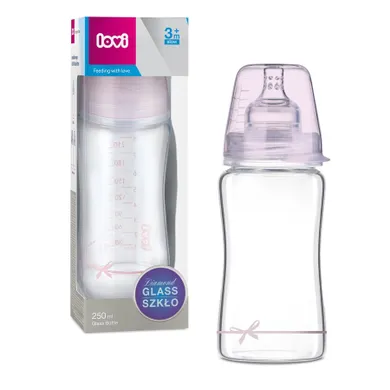 LOVI, Diamond Biberon sticla 250 ml Baby Shower, 3 m+