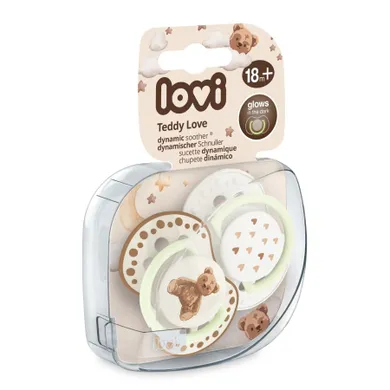 Lovi, Teddy Love, suzeta din silicon, dinamica, 18 luni+, 2 buc.