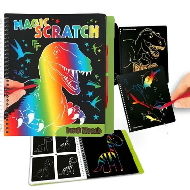 Magic Scratch Dino World, set creativ