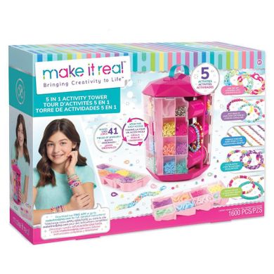 Make it Real, 5 in 1 Activity Tower, cutie cu margele, jucarie creativa