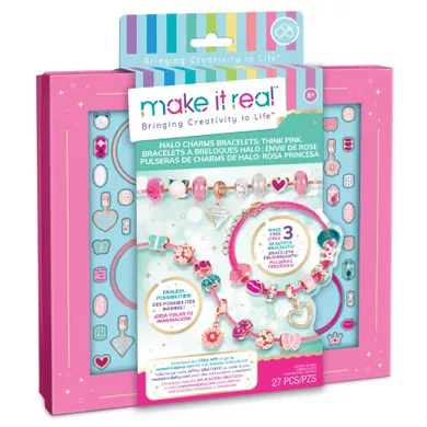 Make it Real, set de creat bratari, Halo Charms Think Pink