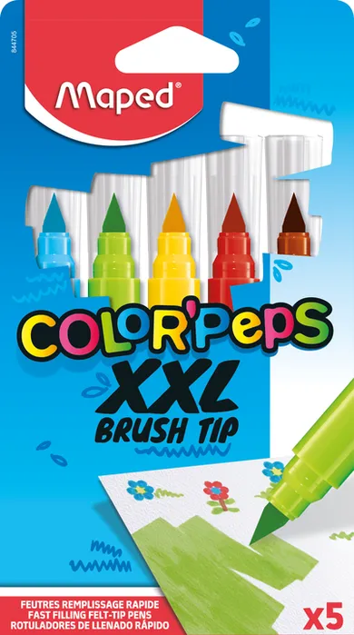 Maped, Colorpeps Brush Jumbo XXL, carioci, 5 culoare