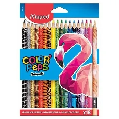 Maped, Color'Peps, creioane colorate, animals, 18 culori