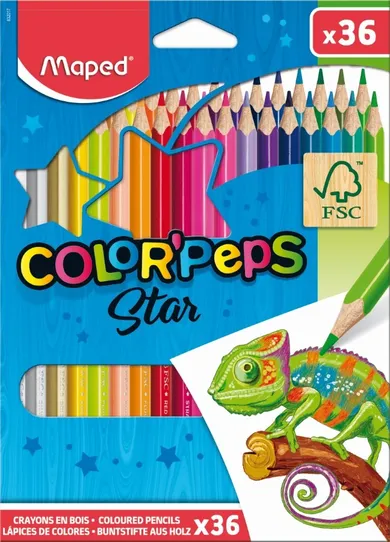 Maped, Color'Peps, creioane colorate triunghiulare, 36 buc.